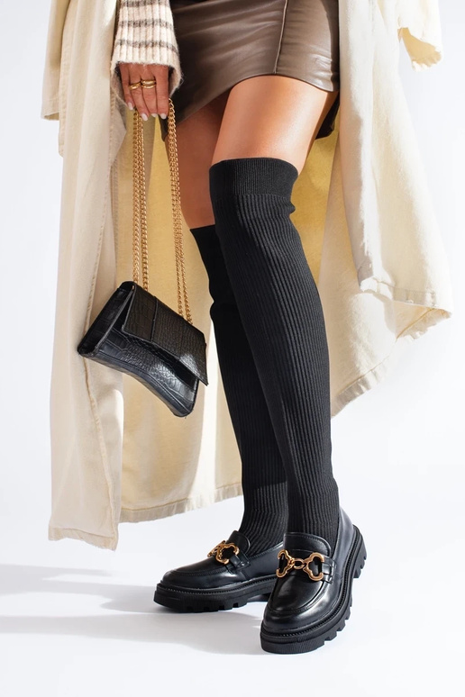 Schwarze Stiefeletten mit flexiblem...