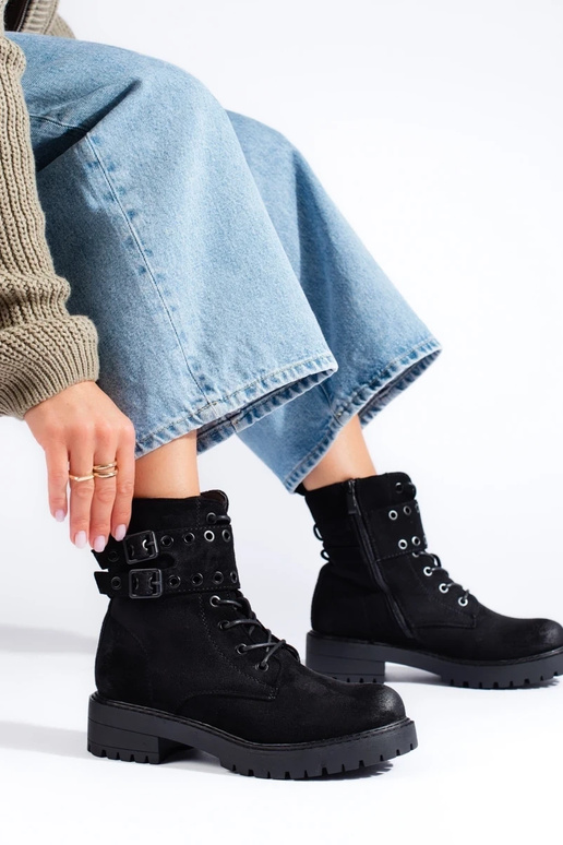 Damen-Schnürschuhe mit Schnalle