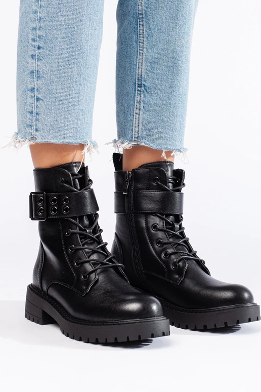 Damen-Schnürstiefel aus Öko-Leder