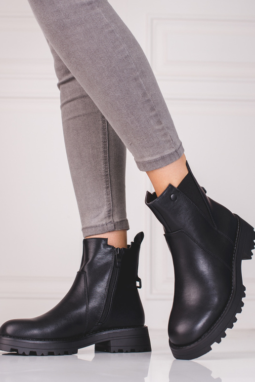 schwarze Damenschuhe aus Öko-Leder