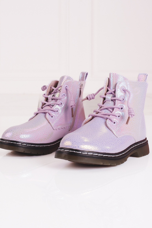 Stiefel Mädchen glänzend rosa Farbe