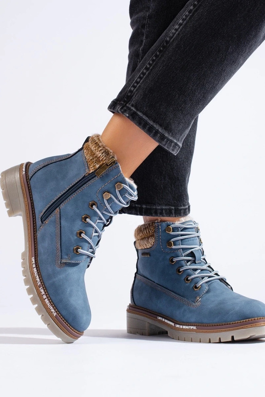 Schuhe für Damen blau aus Öko-Leder