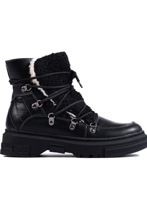 schwarze Damen-Schneestiefel mit...