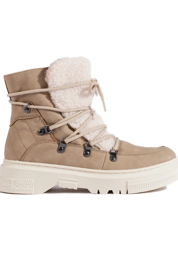 Beige Damen-Schneestiefel...