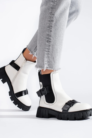 weiße Damenschuhe mit Plateau 2