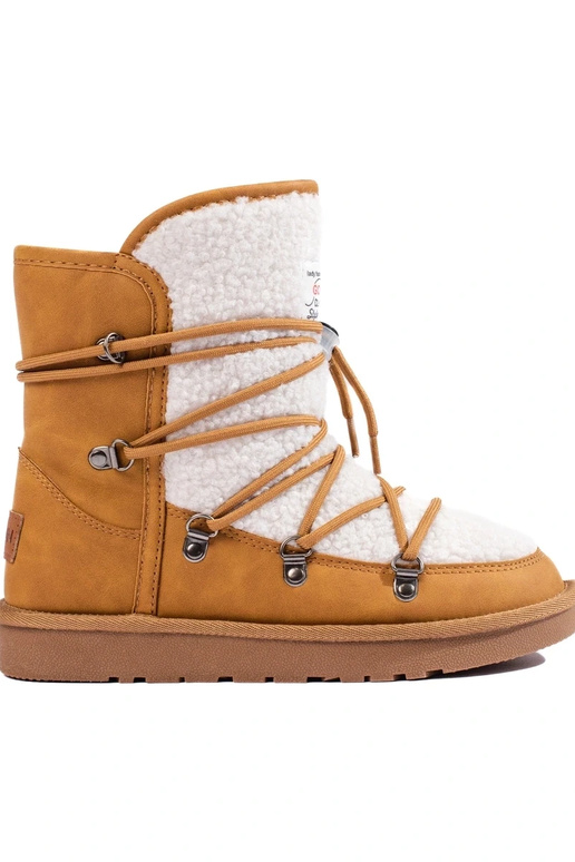 Warme kamelfarbene Damen-Schneestiefel Warme kamelfarbene Damen-Schneestiefel