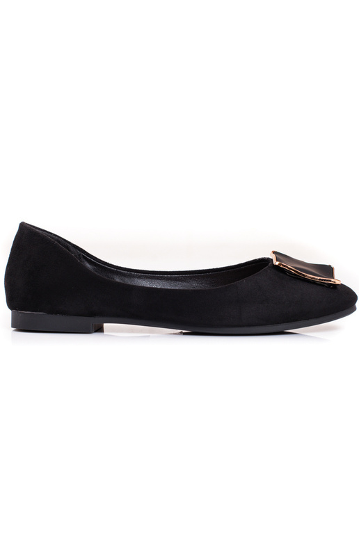 Shelovet Wildleder-Ballerina in Schwarz Shelovet Wildleder-Ballerina in Schwarz