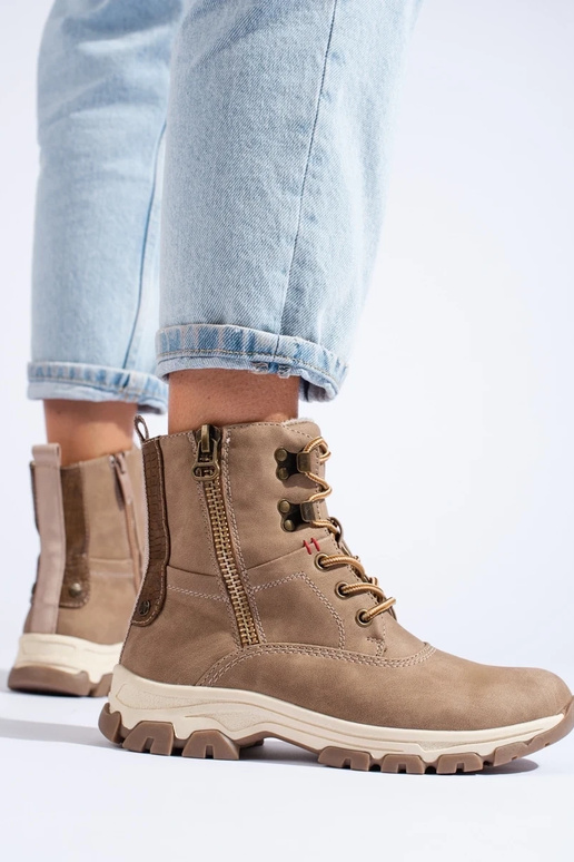 Schnürstiefelette mit dekorativem...