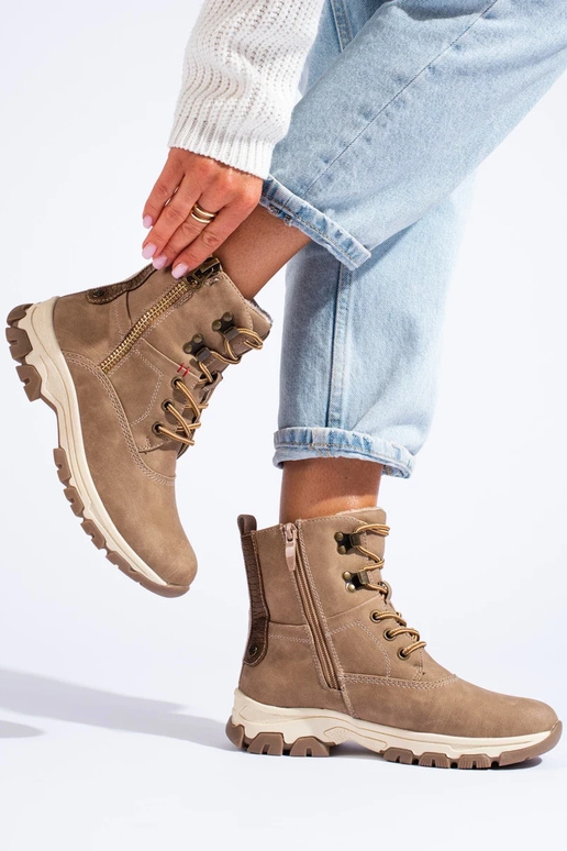 Schnürstiefelette mit dekorativem...