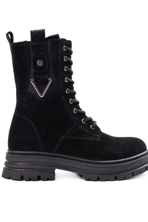 Hohe Damenschuhe aus echtem Leder in...