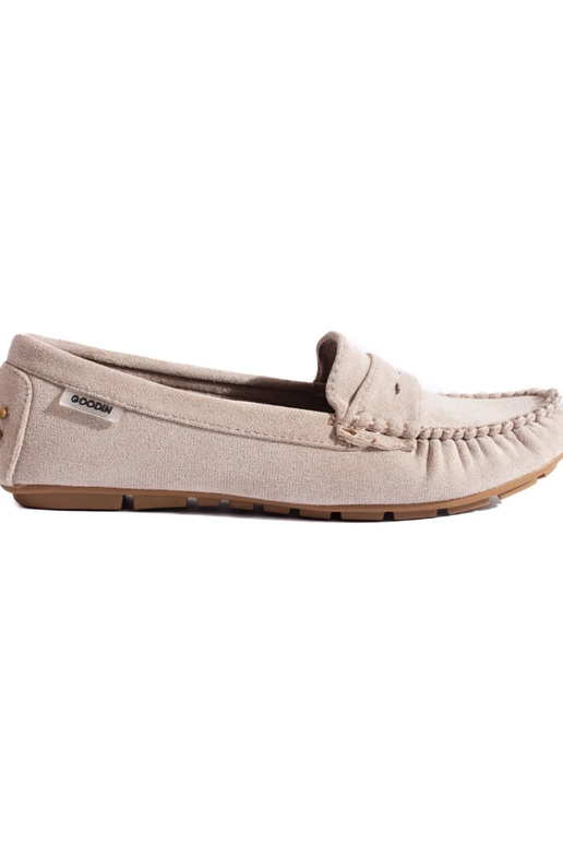 Wildleder-Damenmokassins Shelovet beige