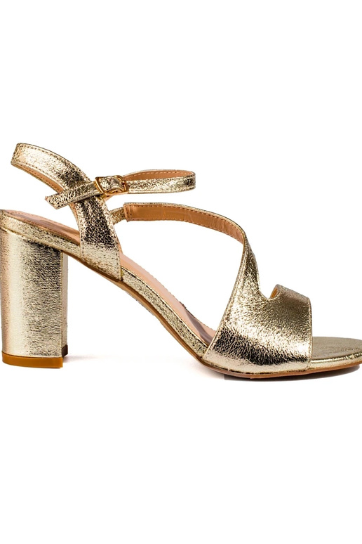 Elegante Damen Sandalen mit Absatz Gold Elegante Damen Sandalen mit Absatz Gold