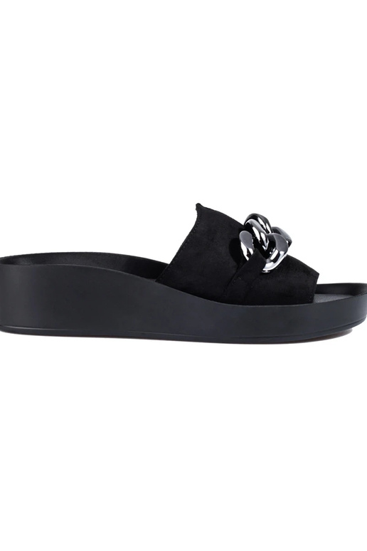 schwarze Hausschuhe mit Plateau...