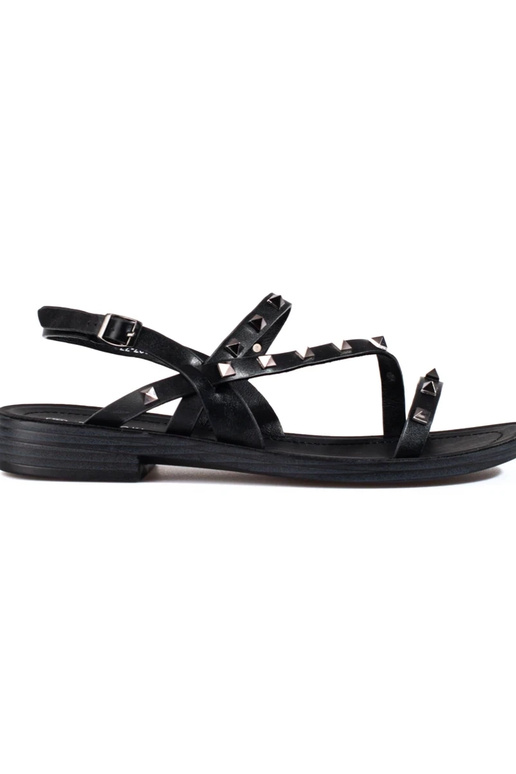 schwarze Sandalen mit Nieten Potocki