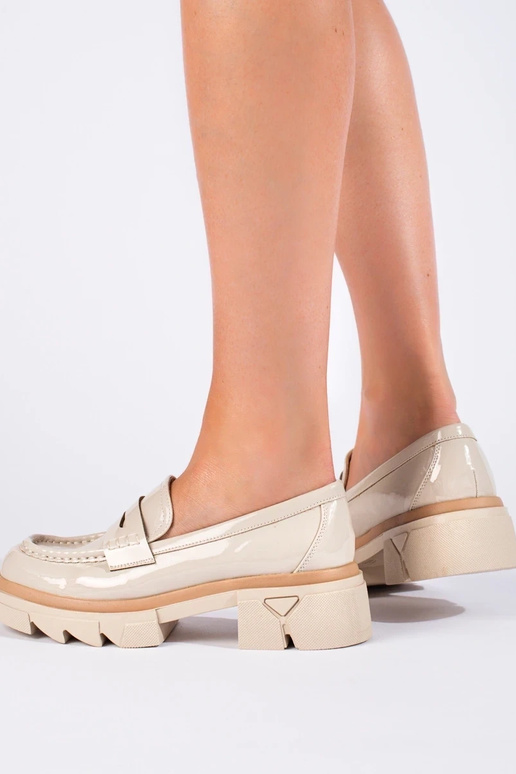 Beige Mokassins mit Plateau Shelovet Beige Mokassins mit Plateau Shelovet