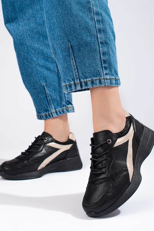 Schwarze Sneakers-Modellschuhe mit...