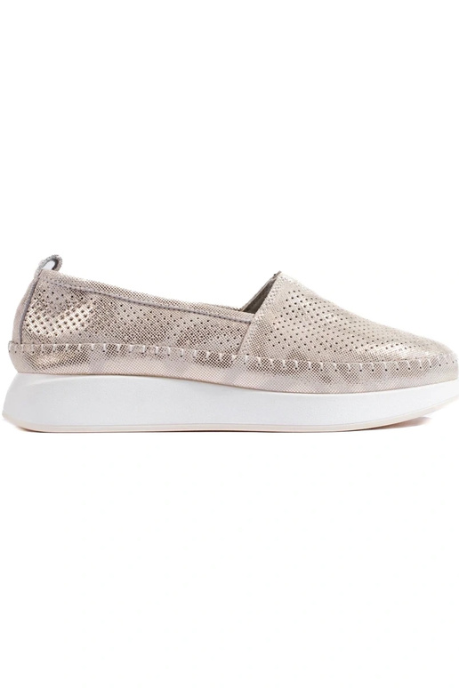 Lederne, durchbrochene Halbschuhe Gold Lederne, durchbrochene Halbschuhe Gold