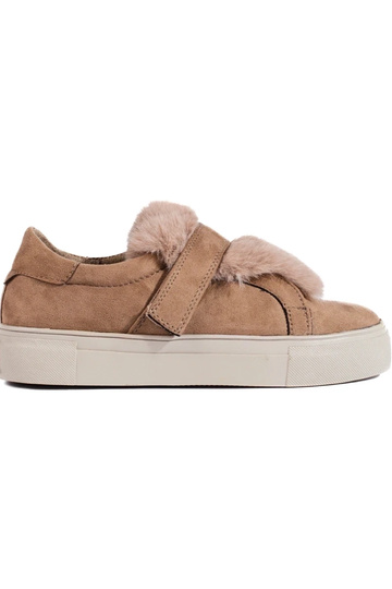 Beige Wildlederstiefel mit...