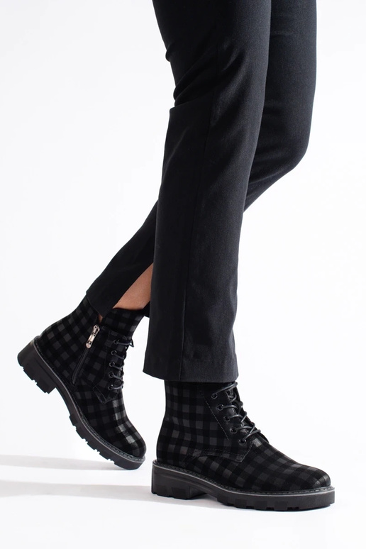 Damenstiefel mit Karomuster für Damen