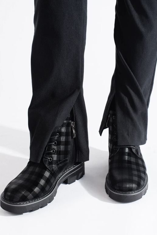 Damenstiefel mit Karomuster für Damen