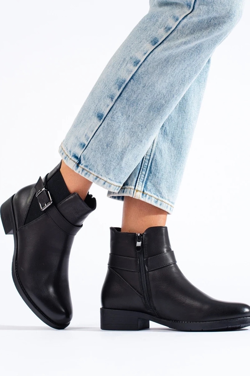 Schwarze Damenschuhe mit elastischem...