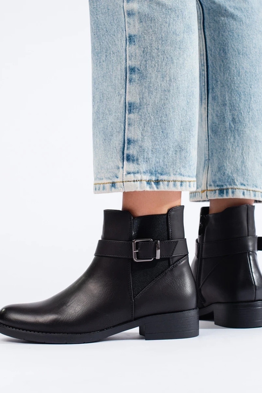 Schwarze Damenschuhe mit elastischem...