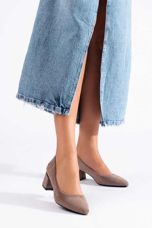 Wildleder High Heels mit niedrigem...