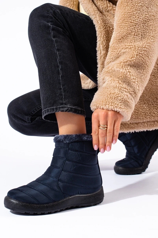 Dunkelblaue Damen-Schneestiefel über...