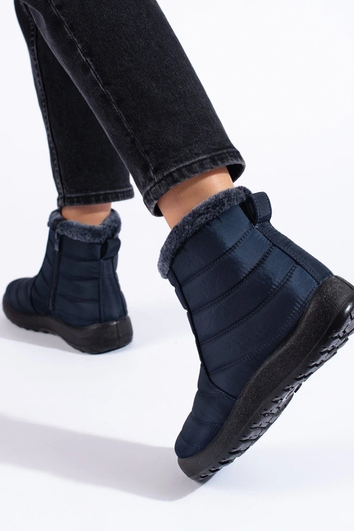 Dunkelblaue Damen-Schneestiefel über...