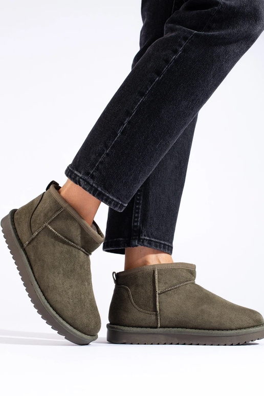 Khakifarbene Damen-Schneestiefel