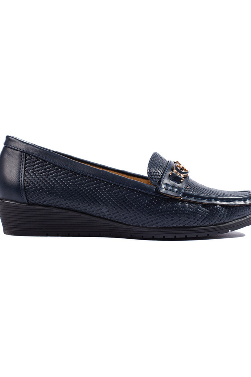 Marineblaue Damenmokassins