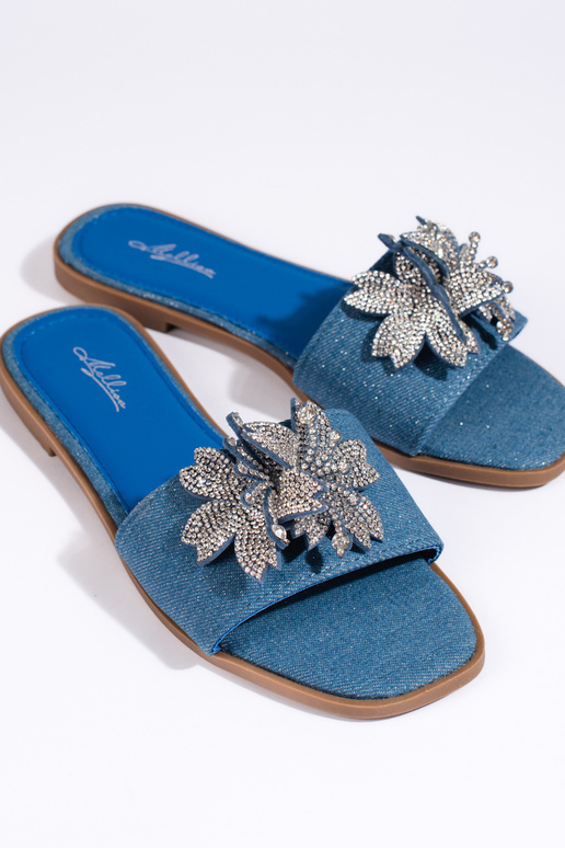 Hausschuhe aus Denim-Material Hausschuhe aus Denim-Material