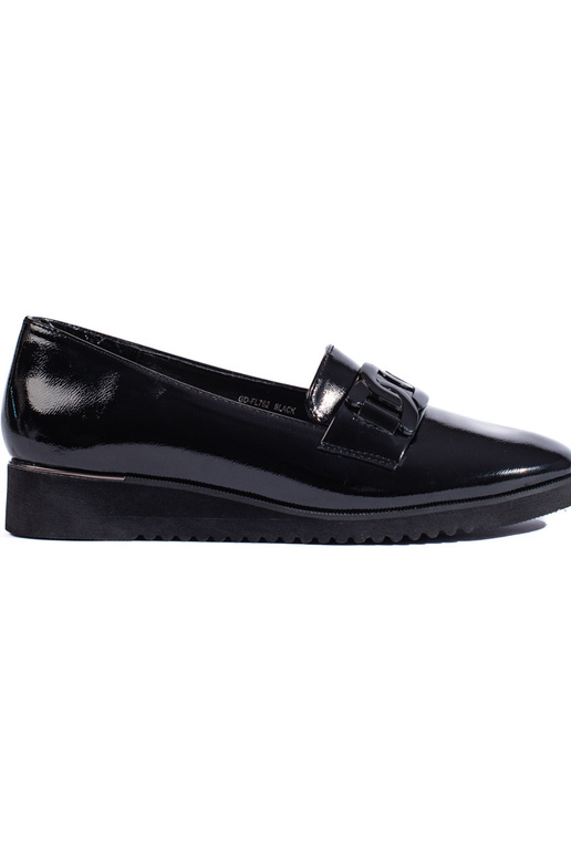 Schwarze Damen-Lords-Stil Schuhe mit... Schwarze Damen-Lords-Stil Schuhe mit...