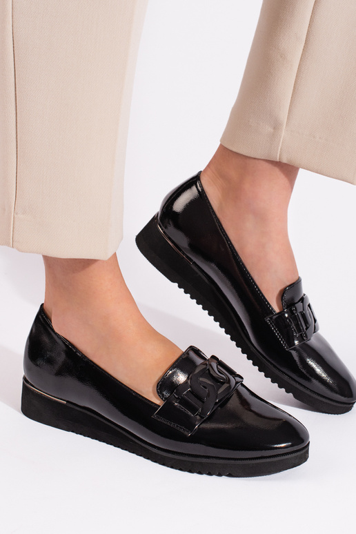 Schwarze Damen-Lords-Stil Schuhe mit... Schwarze Damen-Lords-Stil Schuhe mit...