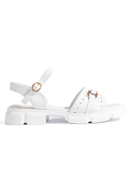 Weiße Ledersandalen für Frauen