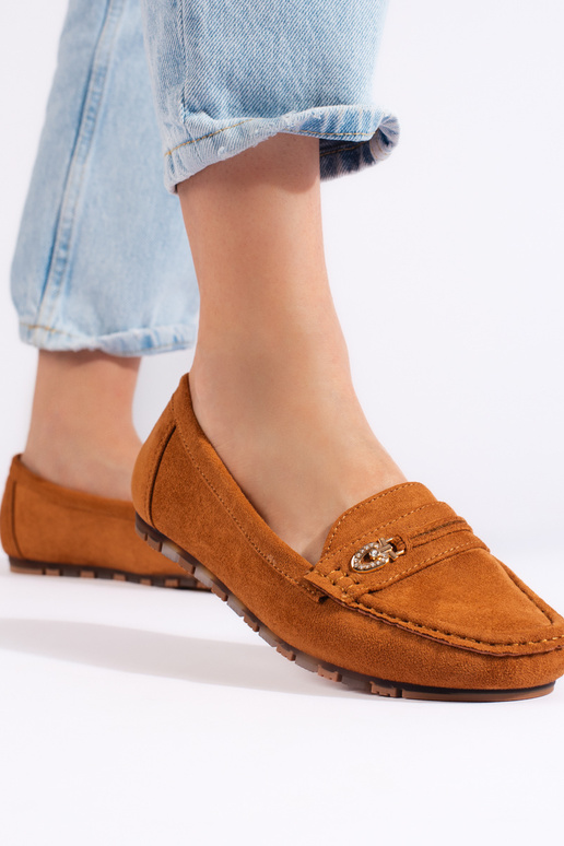 Braune Wildledermokassins für Damen Braune Wildledermokassins für Damen