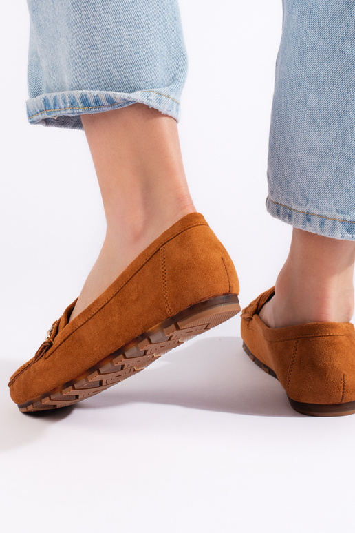 Braune Wildledermokassins für Damen Braune Wildledermokassins für Damen