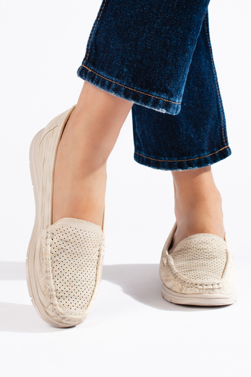 Beige Damenmokassins 2