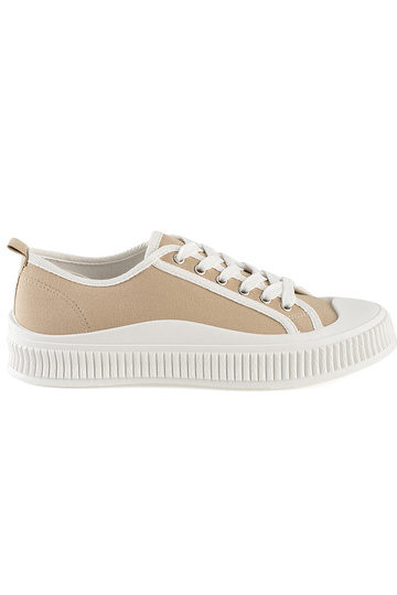 Beige Damenschuhe mit Plateau