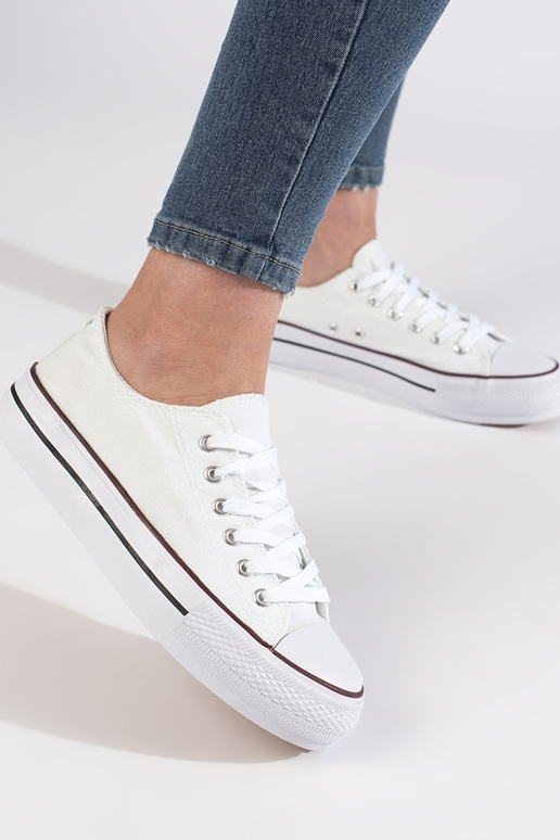 Weiße klassische Damen-Sneakers mit... Weiße klassische Damen-Sneakers mit...