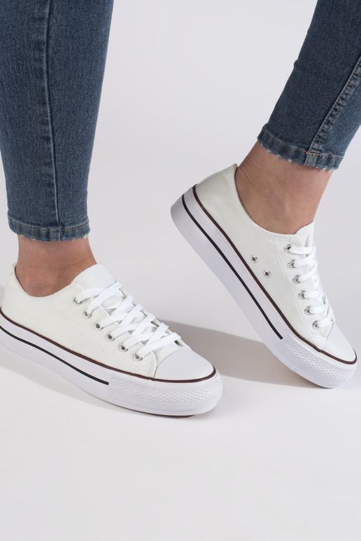 Weiße klassische Damen-Sneakers mit... Weiße klassische Damen-Sneakers mit...