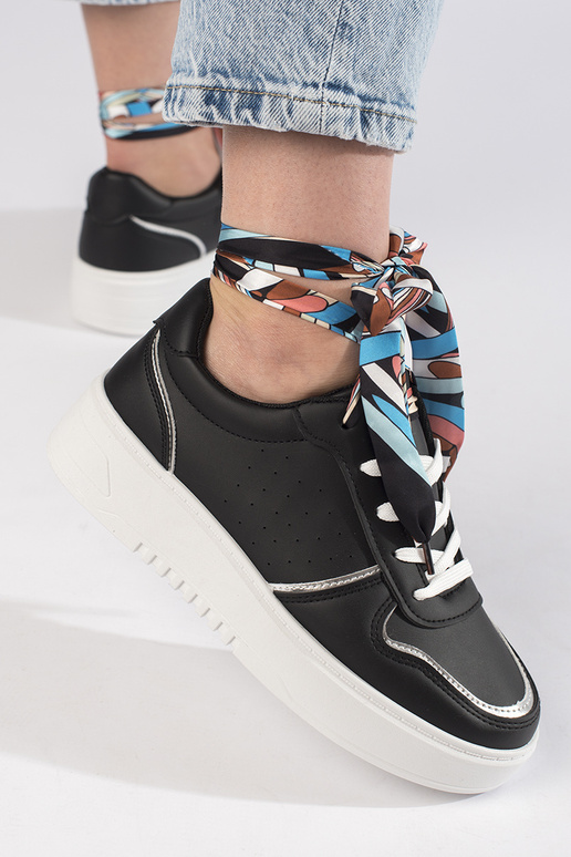 Schwarze klassische Damen-Sneakers Schwarze klassische Damen-Sneakers