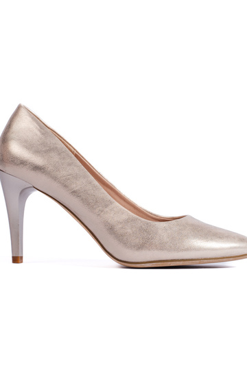 goldfarbene High Heels mit...
