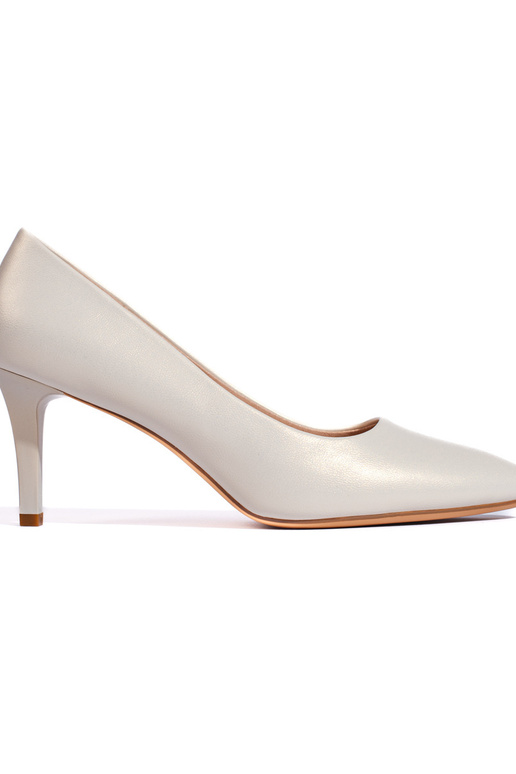 Elegante weiße High Heels mit dünnem...