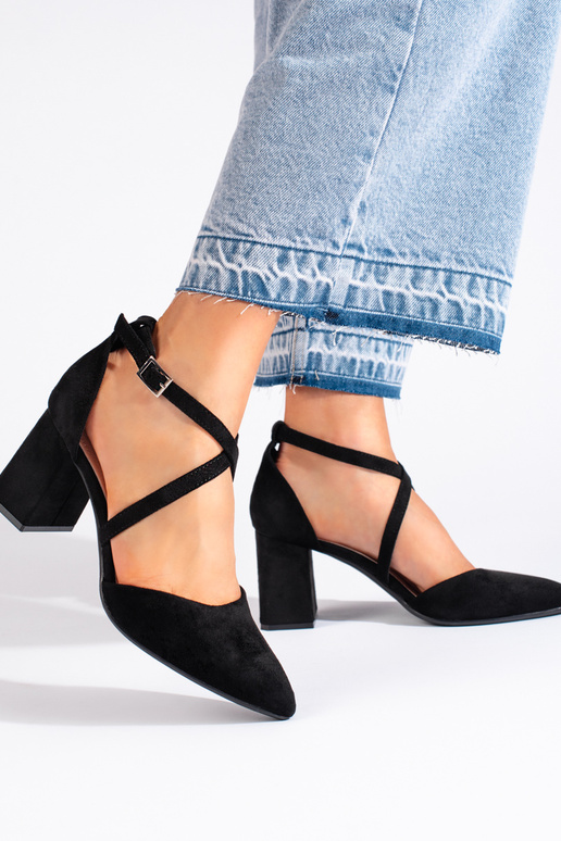 Schwarze Wildleder-High-Heels von...