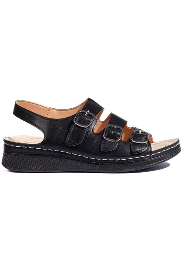schwarze Sandalen