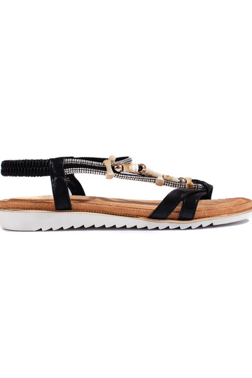 schwarze Sandalen