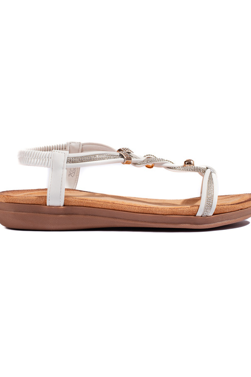 Weiße Sandale mit auffälligem Modell Weiße Sandale mit auffälligem Modell