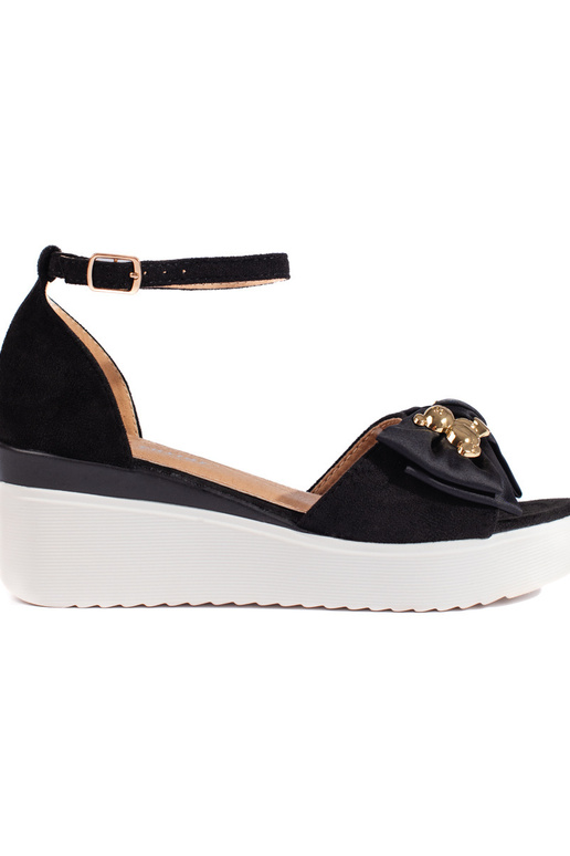 schwarze Sandalen mit Schleife schwarze Sandalen mit Schleife