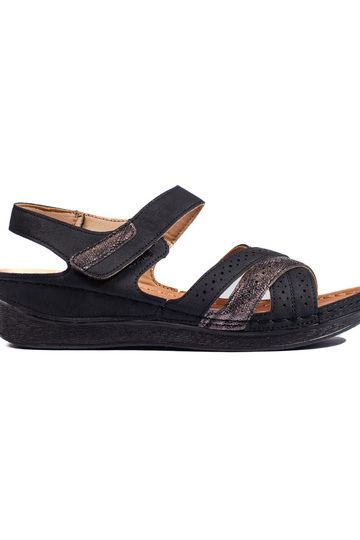 schwarze Sandalen